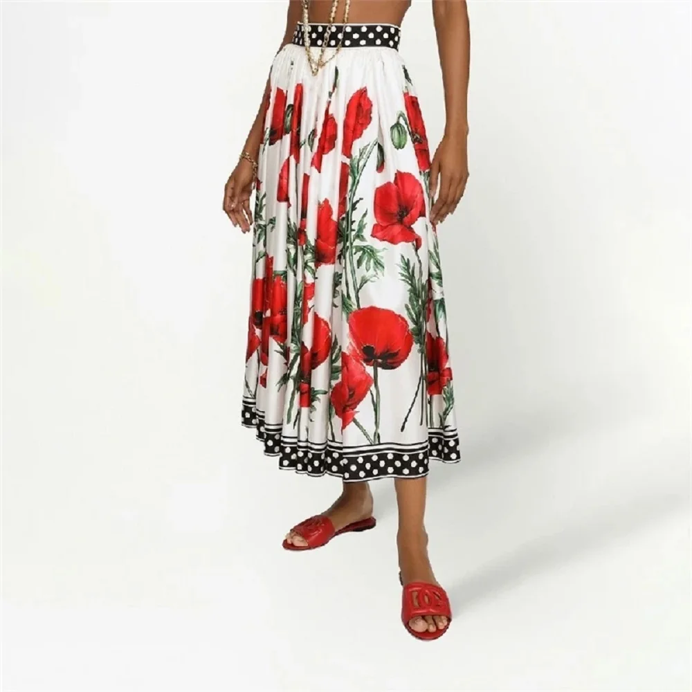 

Traf 2023 woman skirt big name 3D printing high waist women's pleated skirt y2k clothes new fashion high quality swing skirt bra