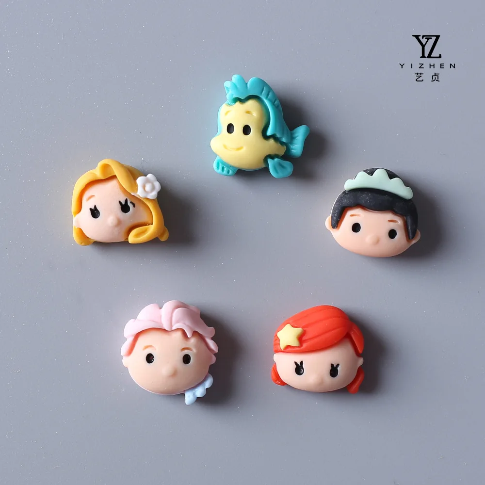 20Pcs New Cute Mini Girl Fish Resin Flat Back Cabochon Scrapbook Kawaii DIY Jewelry Nail Embellishments Charm Accessories - купить по