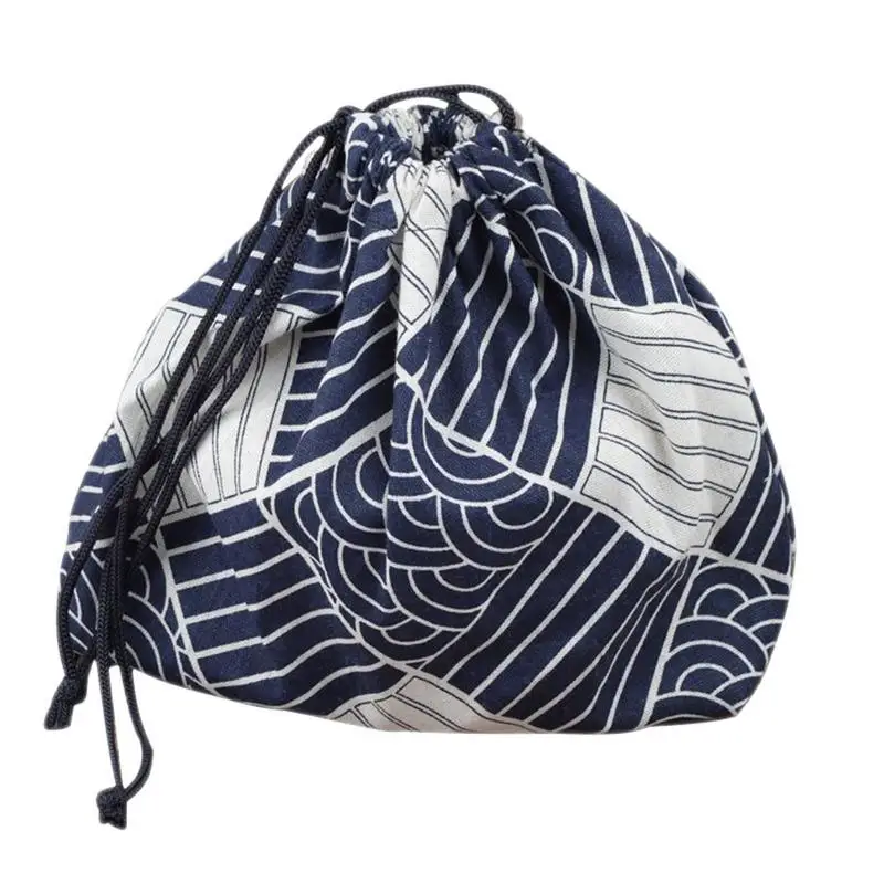 Japanese Eco-Friendly Lunchbox Burlap Cloth Lunch Bag Portable Lightweight Food Delivery Bag
