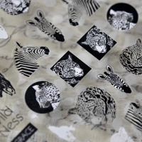 1 sheet 5d realistic thin 3d black white wild ness grace zebra leopard head adheisve nail art stickers decals manicure charms