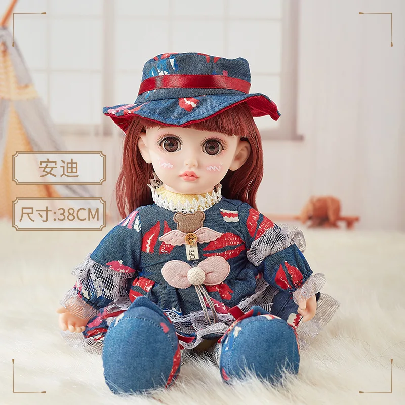 

38cm Rag Doll Appease Toys Princess Girl Fashion Clothes To Accompany Sleep Wink Cotton Doll Children's Toys Birthday Gift