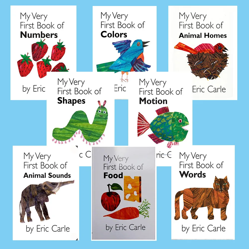 My First Book of Words Colors Food фигуры животных Эрик Карл книги с рисунками на английском