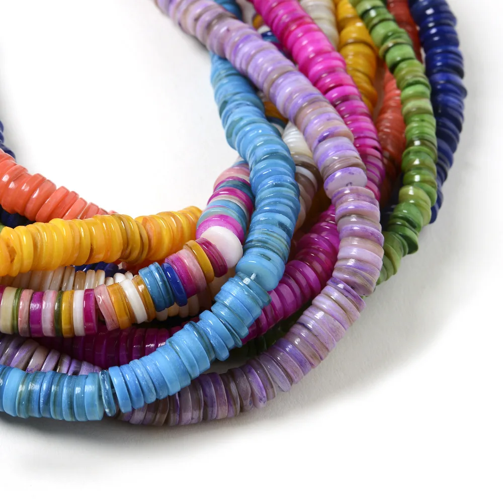 

DIY Accessories Natural Shell Beads Rondelle Round Shell Charms for Jewelry Making kralen voor sieraden maken