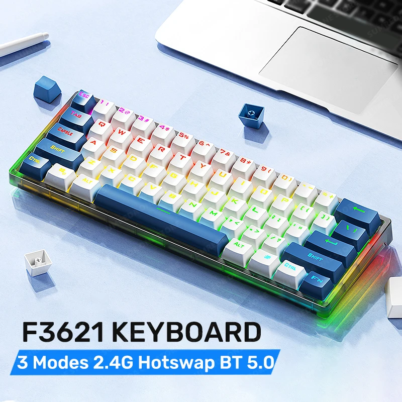 

Беспроводная Механическая игровая клавиатура с RGB-подсветкой, 2,4 ГГц