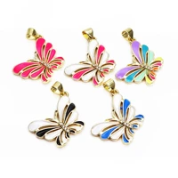 butterfly little pendant insects charms micro zircon drops paint pendant diy bracelet necklace maked fittings accessorie