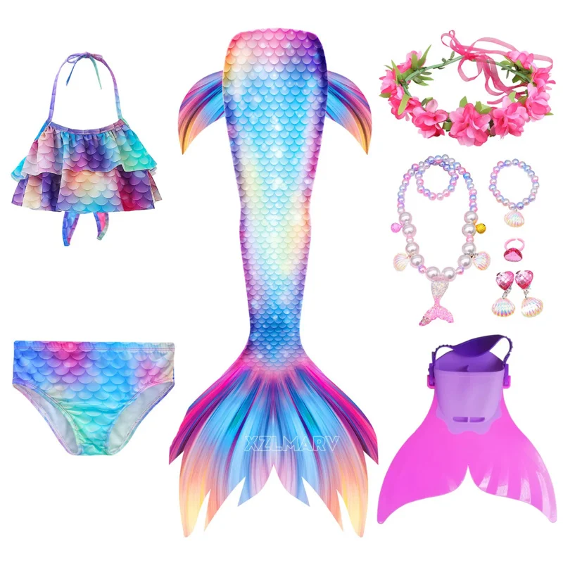 Детский костюм Русалочки с моноластами для девочек купальный косплея и