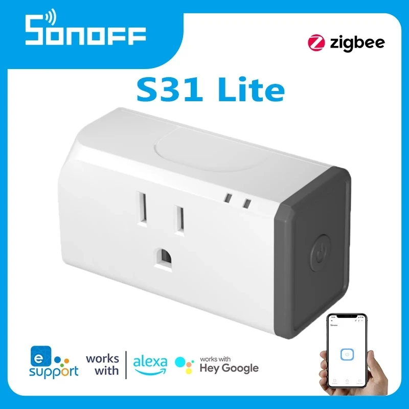 

Sonoff S31 Lite zb ZigBee 15A US Version Smart Plug Socket Outlet Work With Smart Home Hub Voice Control Via Alexa Smart Speaker