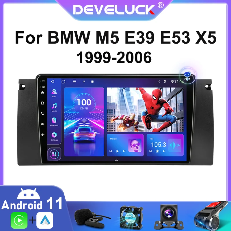 $96.48 2din Android 11 Car Radio Multimedia Video Player Navigation GPS for BMW M5 E39 E53 X5 1999-2001 2002 2003 2004 2005 2006 Stereo