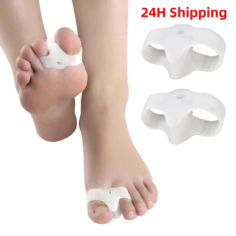 

2pcs=1pair Silicone Toe Spreader Separator Bunion Hallux Valgus Corrector Thumb Finger Correction Straightener Foot Care Tool