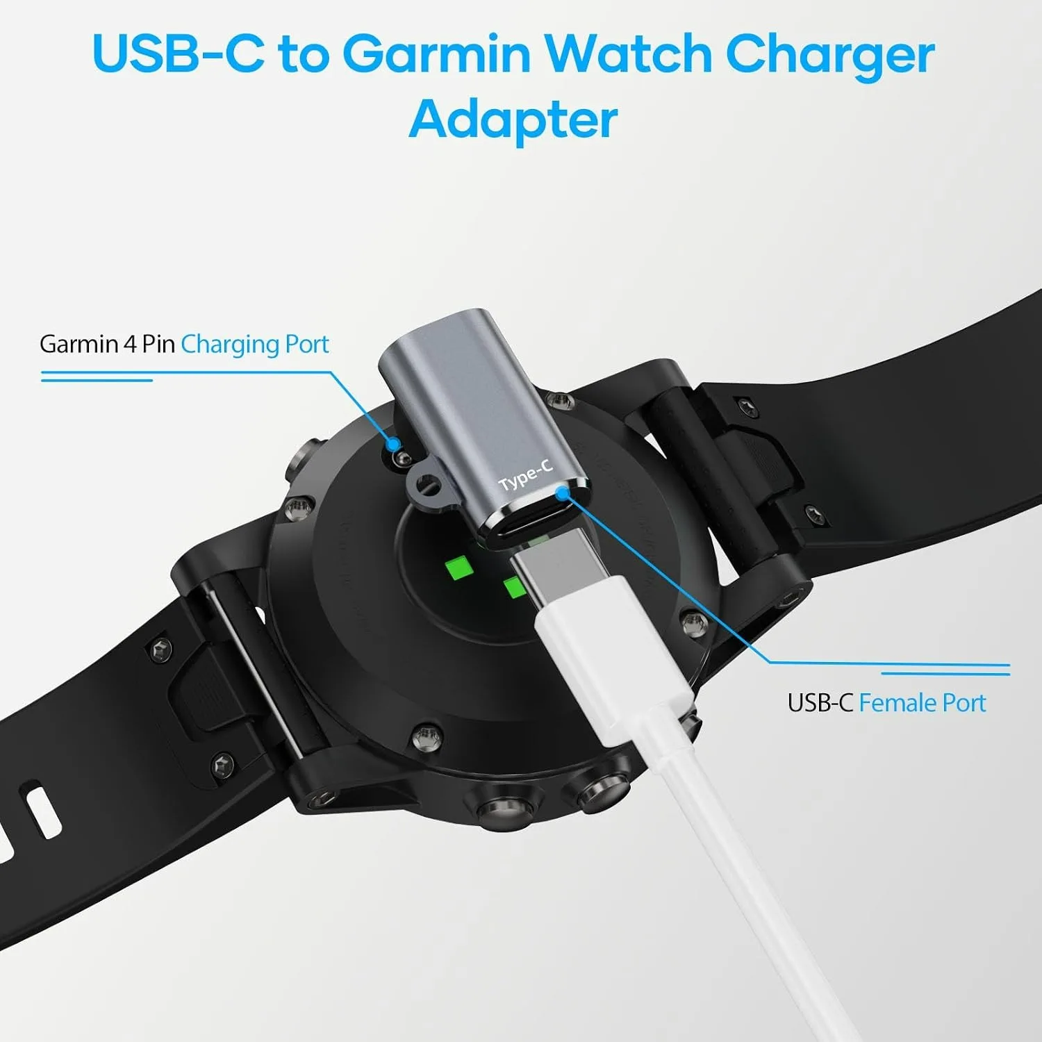 Фото 1-2 шт. USB-C зарядный кабель-адаптер для часов Garmin Fenix 8 7 7X 6 Pro Solar, Vivoactive 6 5 4S, Venu 3 3S SQ, Tactix, Instinct 3 №2