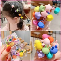 10 pcs childrens headband headwear heart korean style cartoon girl rubber hair band sweet ponytail holder hair accessories
