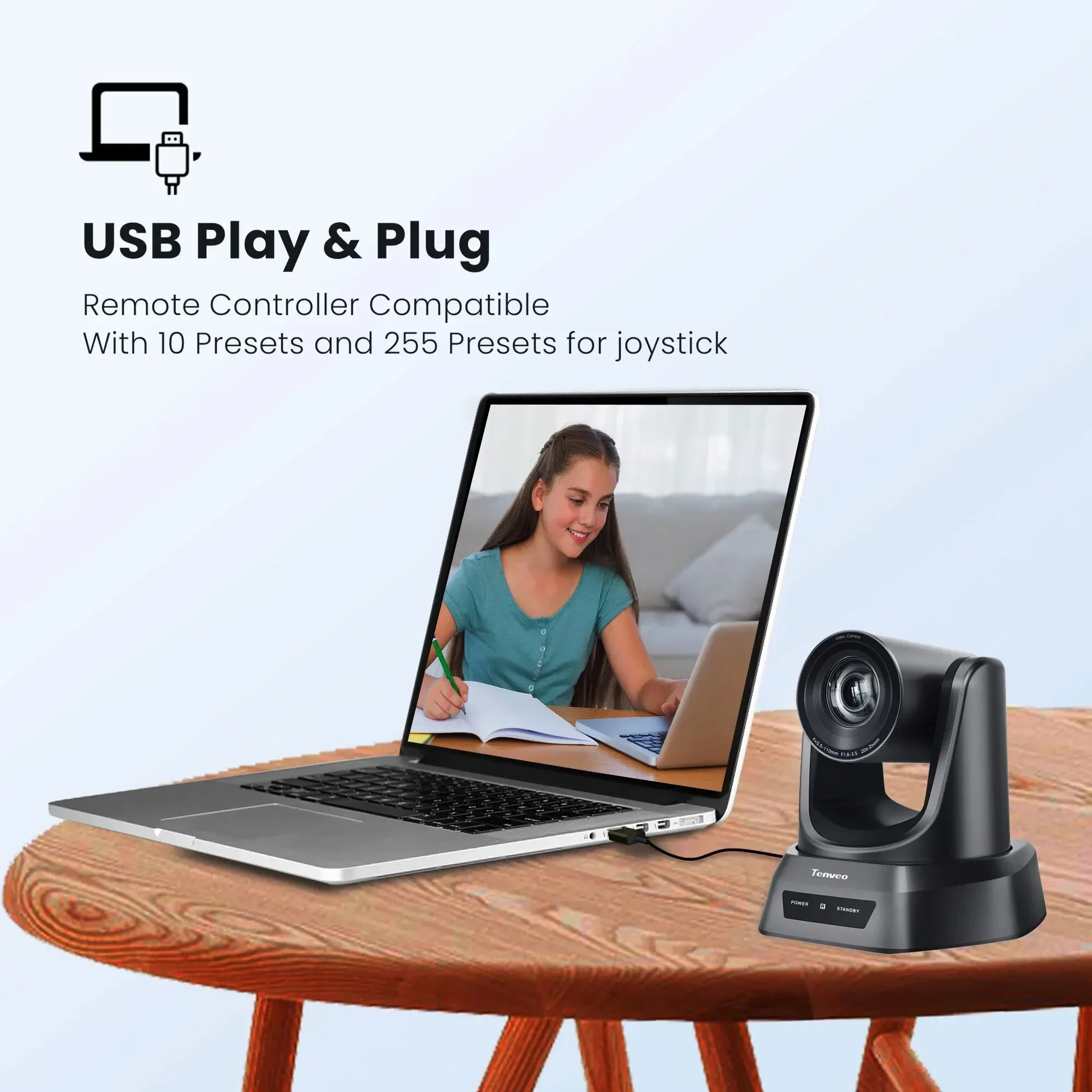 Лидер продаж PTZ-камера Tenveo 10-кратный зум 1080p/720p HDMI/USB3.0 конференц-камера Ptz для