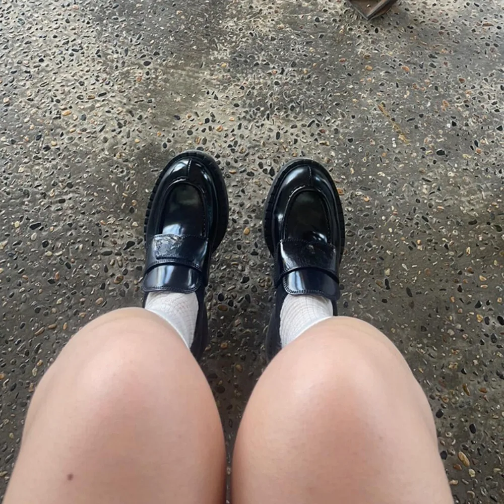 NIGO/женские туфли в стиле ретро с толстой подошвой высокие Lefou весенне-осенние