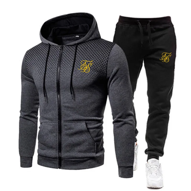 

Men Autumn Winter Tracksuit Male Hoodie And Pants Two Piece Set 2022 Casual Sportswear Running Suit Fitness zipper Sweatshirt