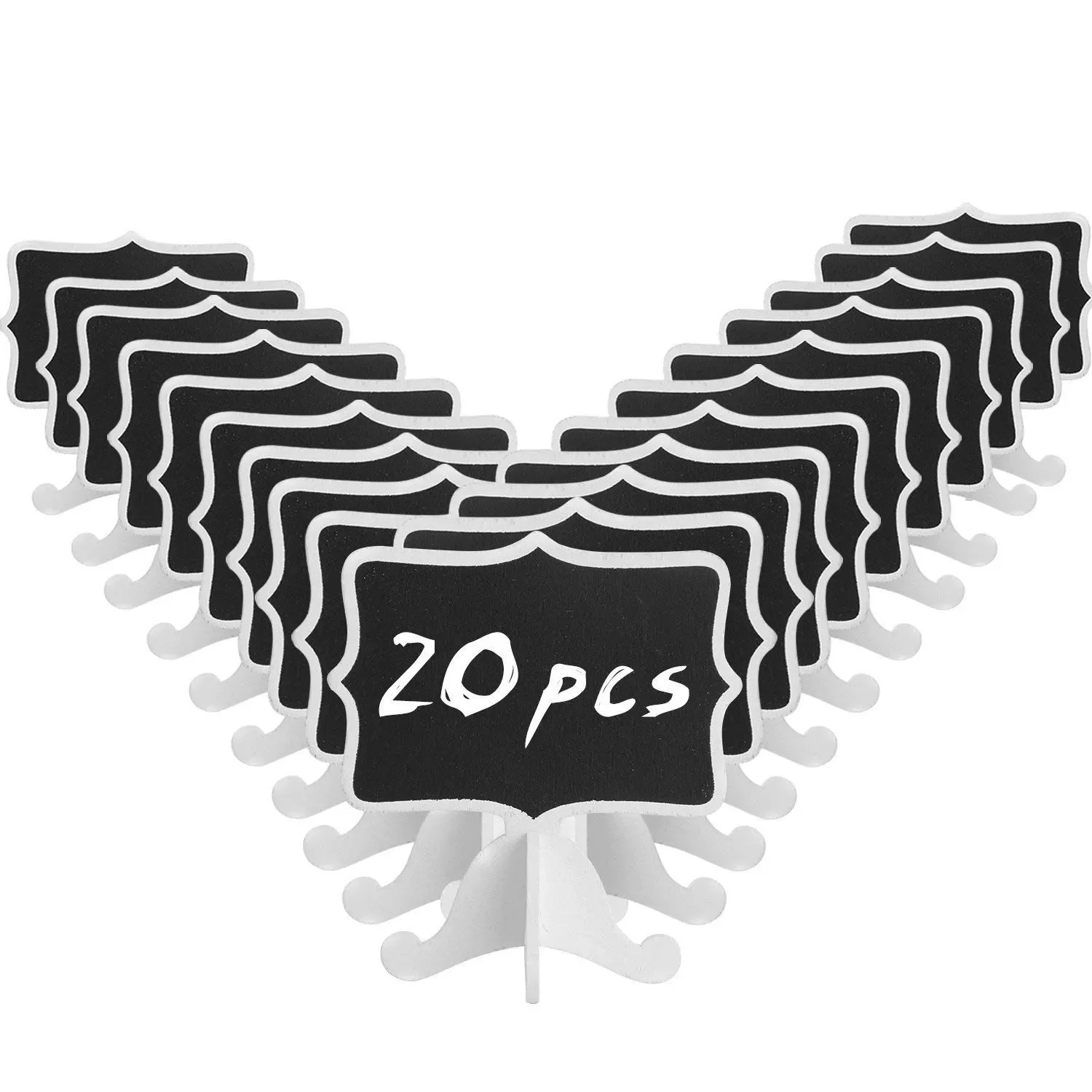 

Set of 20 Mini Chalkboard- Small Blackboard for Catering Supplies, Food Labels, Party Decorations, Table Numbers for Wedding a