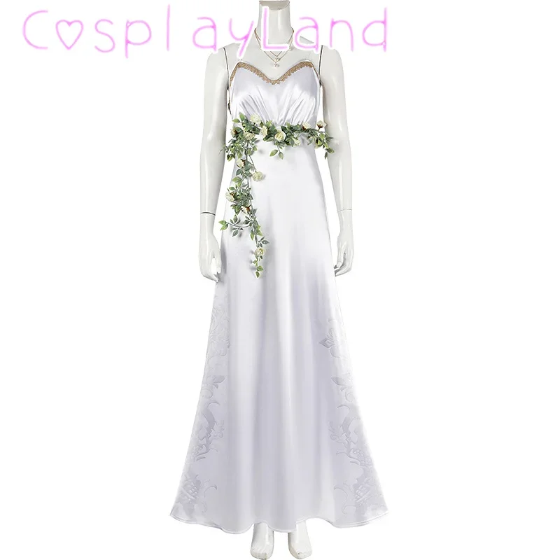 Костюм Алисы для косплея игры FF 7 белое длинное платье аксессуары наряд
