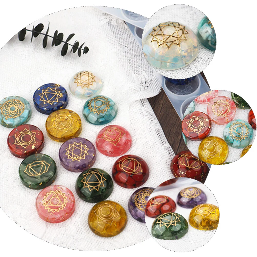 2 PCS Ornament Mold Resin Molds Reusable Epoxy Mould Seven Chakras DIY Silica Gel
