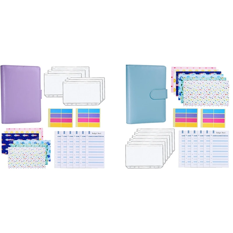 

A6 Budget Binder 12 Patterns Budget Money Envelopes with 12 Expense Budget Sheets & Self-Adhesive Label