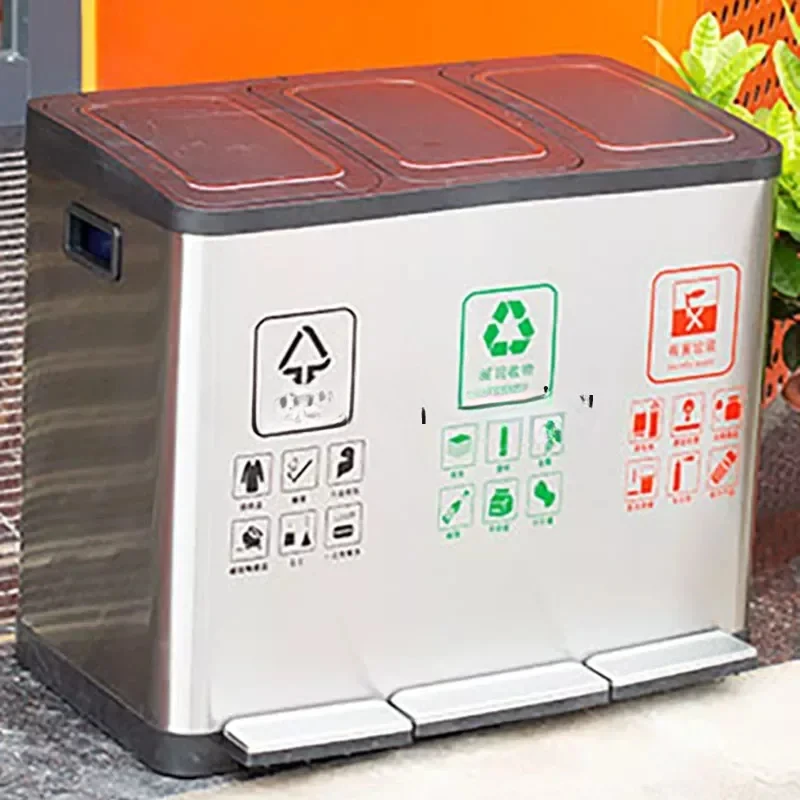 Сортировка баков Элегантный мусорный бак Прямоугольная мусорная корзина