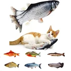 Интерактивная игрушка-рыба с USB-зарядкой для кошек, электрическая игрушка-мягкая рыба для кошек, Реалистичная игрушка для домашних животных, игрушки для жевания, товары для домашних животных, игрушка для кошек и собак