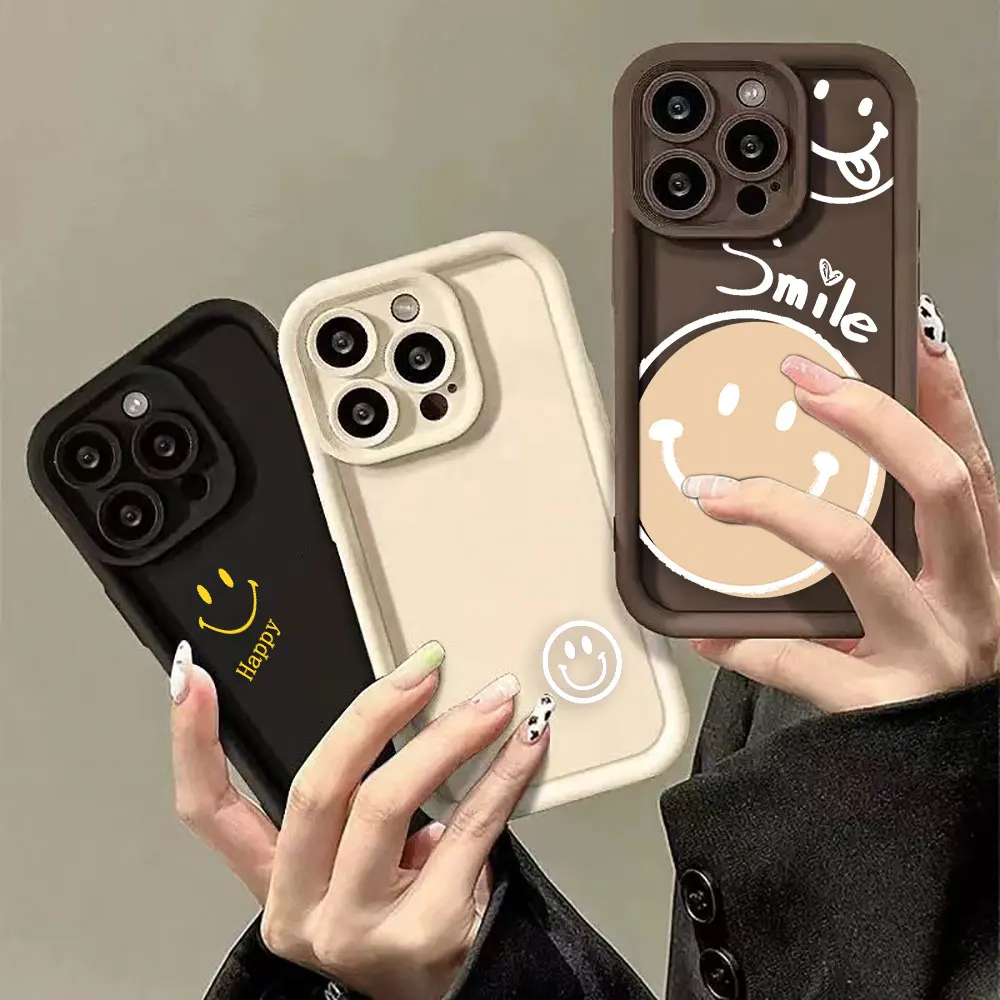 Чехол для телефона с счастливым улыбающимся лицом Xiaomi POCO M6 X5 X4 X3 F5 F4 F3 14 12 11 Redmi K50 K40