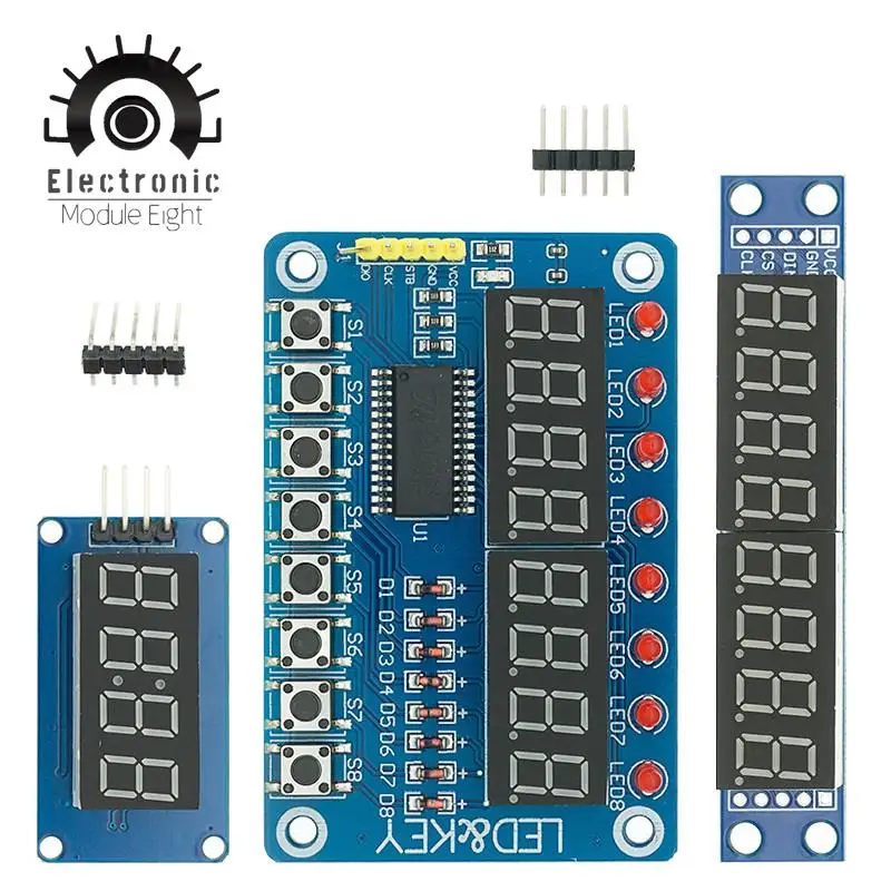TM1637 4-битный/TM1638/MAX7219 8-битный модуль цифросветодиодный светодиодного дисплея