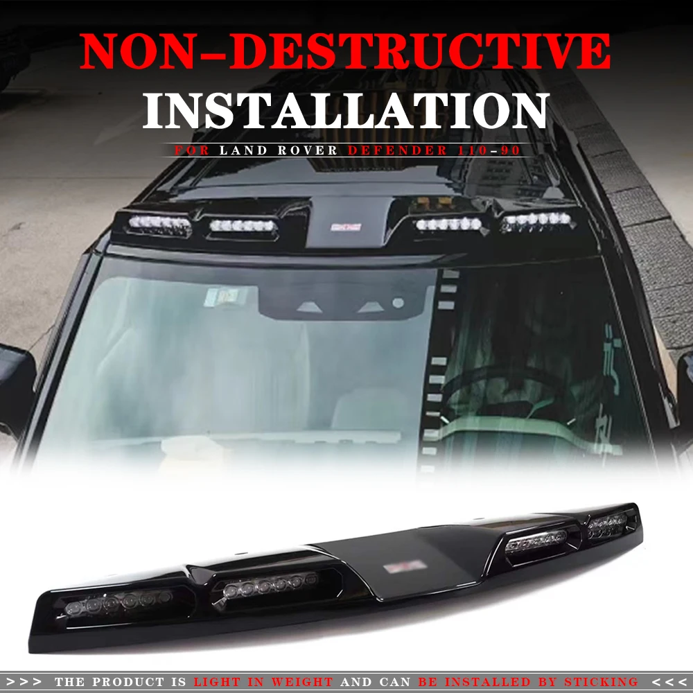 

Top Roof Light Pod for Land Rover Defender 2021 2020 Front Roof Spoiler with DRL Light Lamp Led Bar Car Exterior Parts Body Kit