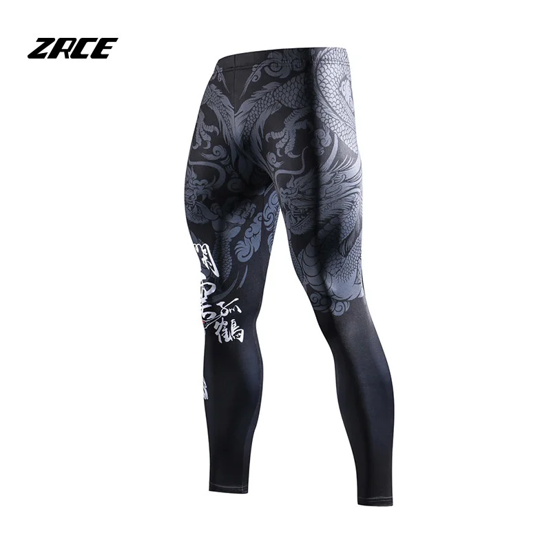 

Chinese Style Compression Tight Leggings 3D Prints Joggers Fitness Men's pants Hip hop Streetwear Training Men's trousers