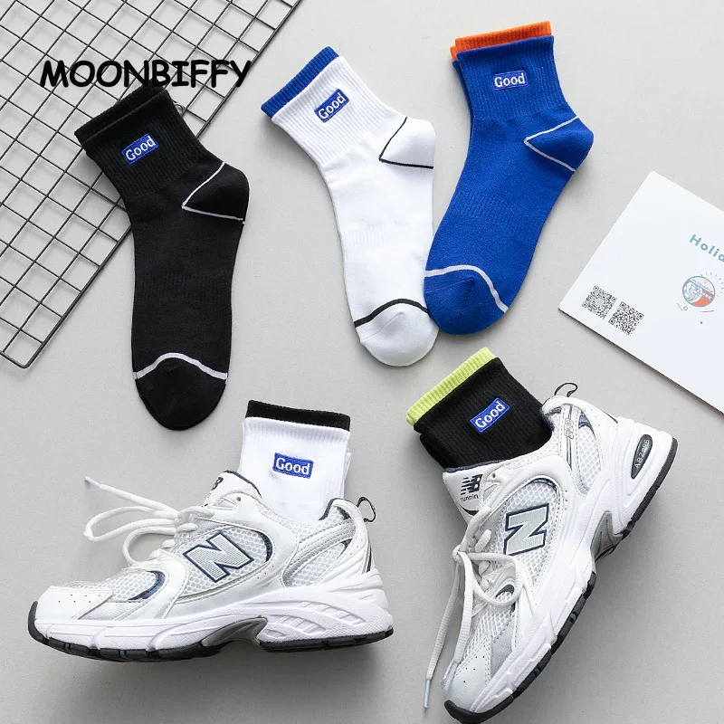 

Youth Basketball Socks Men Summer Thin Section Mid-tube Sock Harajuku Ins Tide Pure Cotton Autumn Student Boys Sports Socks