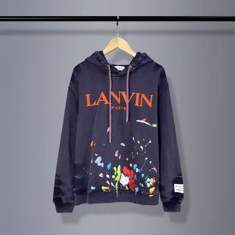 

Vintage Boys Girls Graffiti Painting Hooded Sweatshirt Long Sleeve Hip Hop Clothes Spring Terry Men and Women Sweatshirt Kids