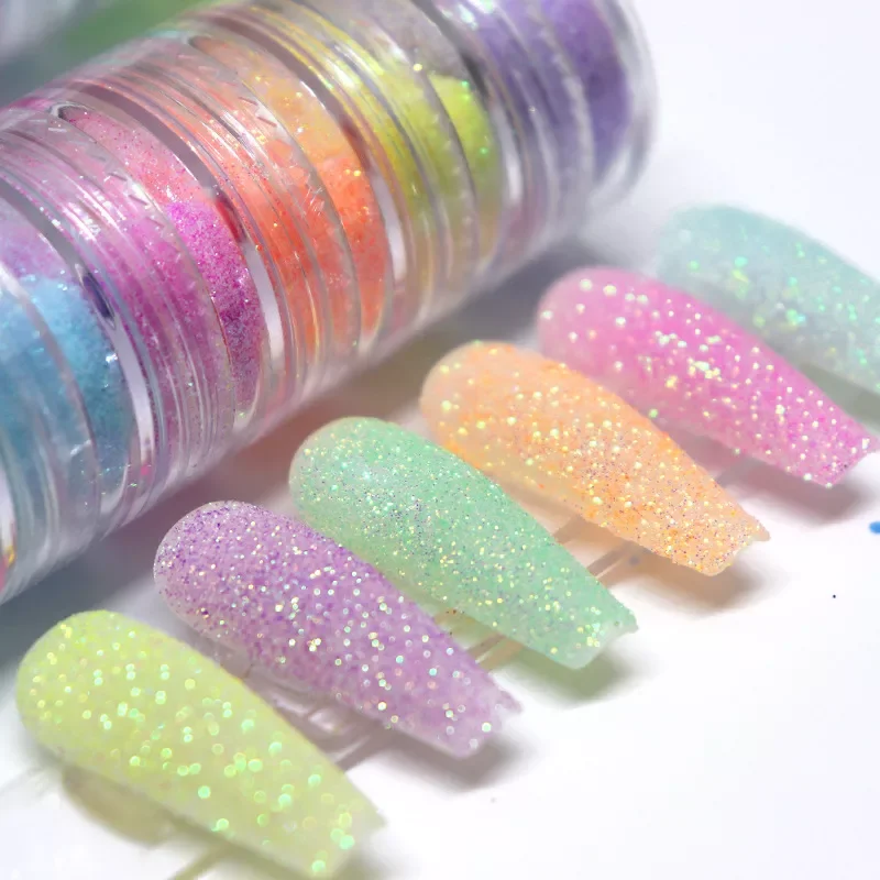 

NEW Colors Set Candy Sweater Effect Nail Glitter Sparkly Sugar Dust Powder Chrome Pigment For Manicure Polish Nail Art Decoratio