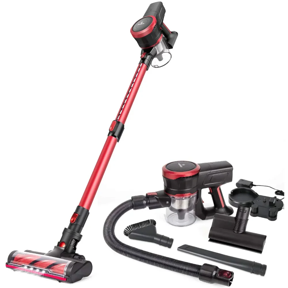 

2023 New Moosoo Stick Vacuum, Lightweight Cordless Vacuum Cleaner with Rich Handheld Accessories, 23Kpa Suction, K17G