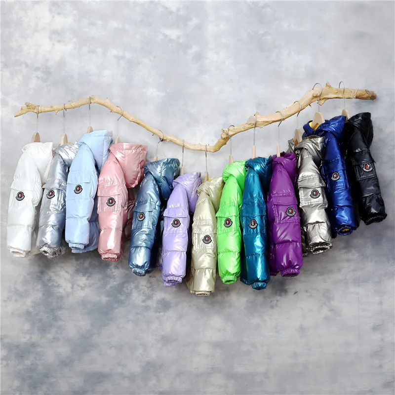 Детская зимняя куртка с капюшоном для мальчиков и девочек