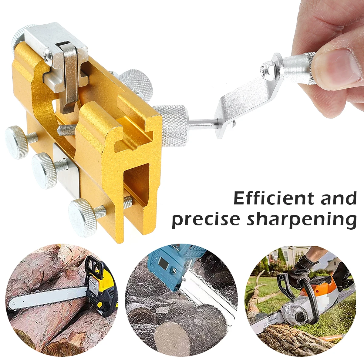 

Portable Chainsaw Sharpener Tool Metal Hand-Crank Easy Chainsaw Chain Sharpening Jig For All Kinds Of Chain Saws Electric Saws