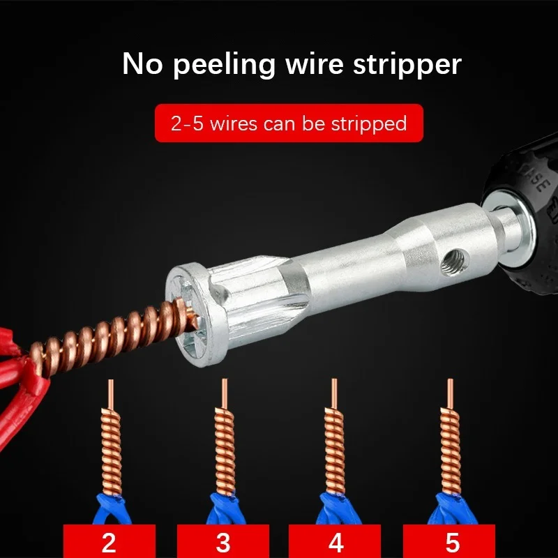 Купи Automatic Wire Stripper Twisted Wire Tool Cable Peeling Twisting Connector Electrician Stripping Artifact Connector Hand Tools за 362 рублей в магазине AliExpress