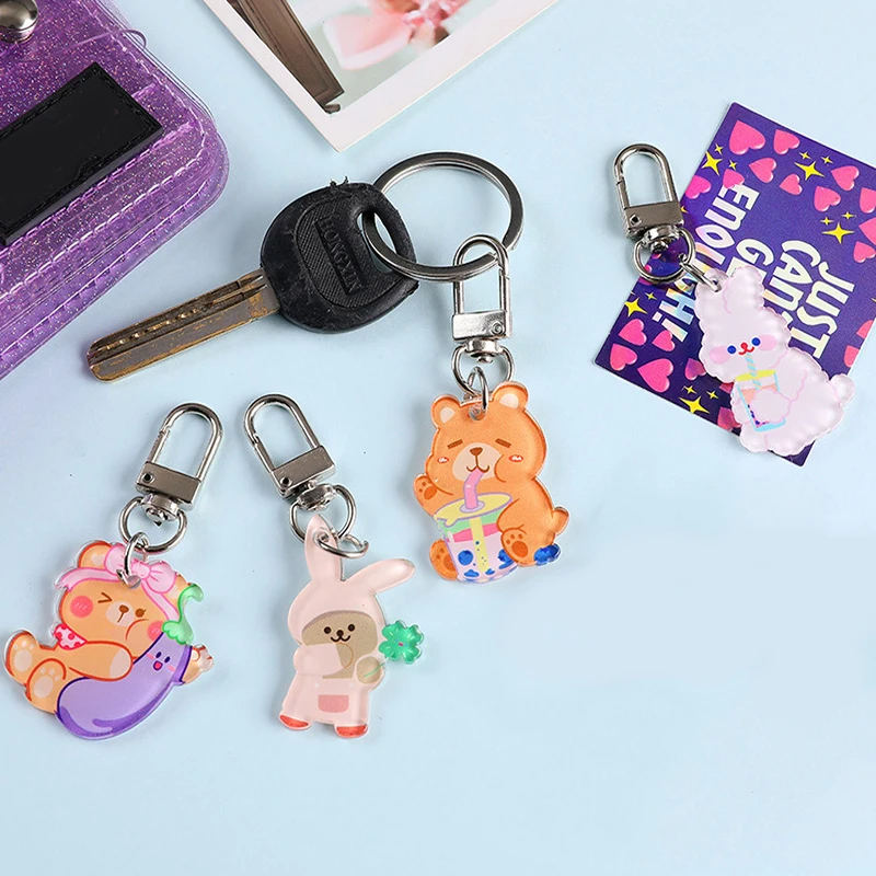 

Fashion Clear Wallet Pendants For Girl Summer Acrylic Keychains Women Glittering Letter Heart Style INS Schoolbag Pendants