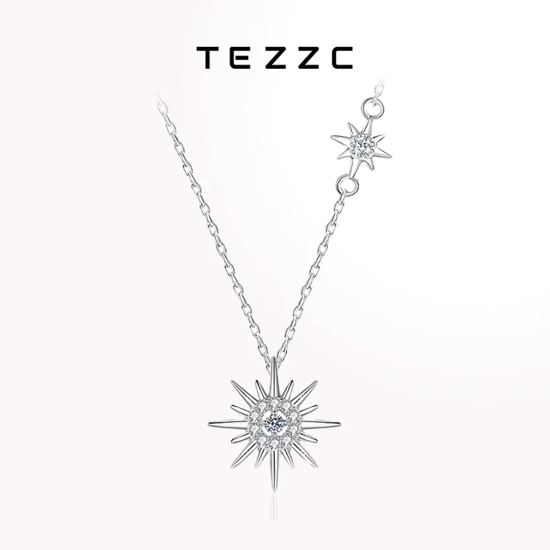 Ожерелье Tezzc с муассанитом для женщин свадебные украшения из стерлингового