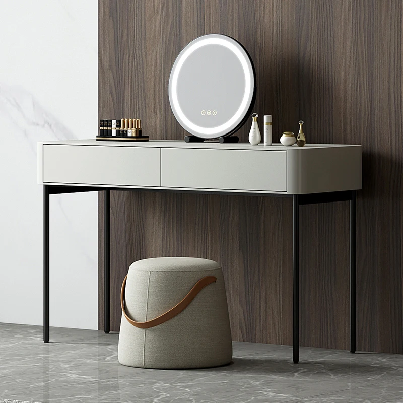 

Женский современный туалетный столик, туалетный столик с ящиками, белый Зеркальный туалетный столик, мебель для комнаты