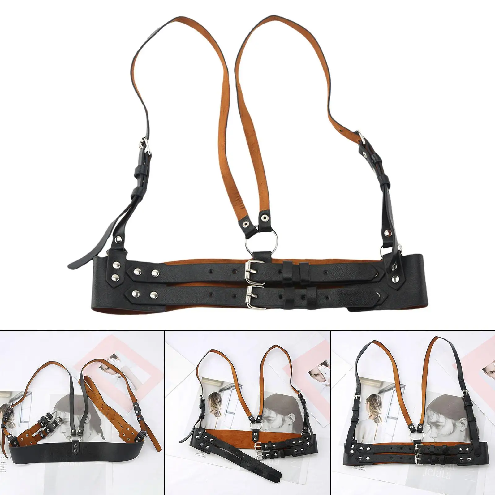 

Women's Harness Leather Suspenders Fashion Belts For Women Girls Corset Belts Shirt Dress Vest Body Harness