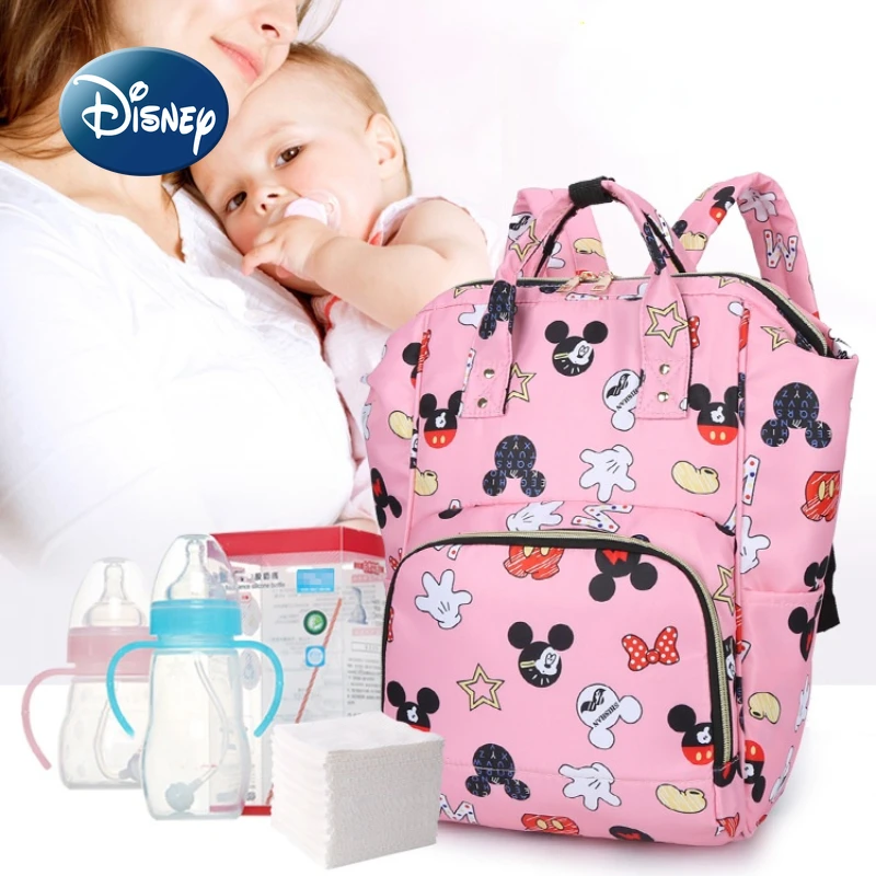 

Сумка для подгузников Disney для мам, модный вместительный дорожный рюкзак для ухода за детьми
