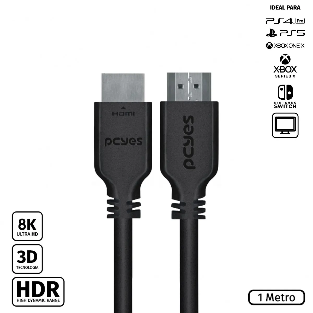 

CABO HDMI ULTRA 2.1 28AWG PURO COBRE 8K 1 METRO - PHM21-1