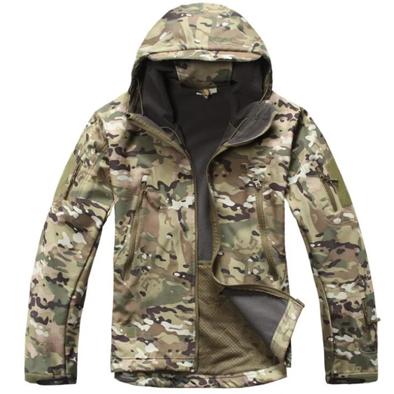 

Tactical Jacket Men Outdoor Military Camouflage Waterproof Soft Shell Jackets Mens Winter Warm Fleece Flight Coats Hunt Clothes