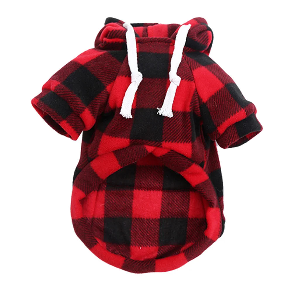 

Dog Plaid Pet Christmas Clothes Dogs Hoodiesweater Red Costume Winter Hoodies Medium Apparel Coat Sweatshirt Puppy Small Large