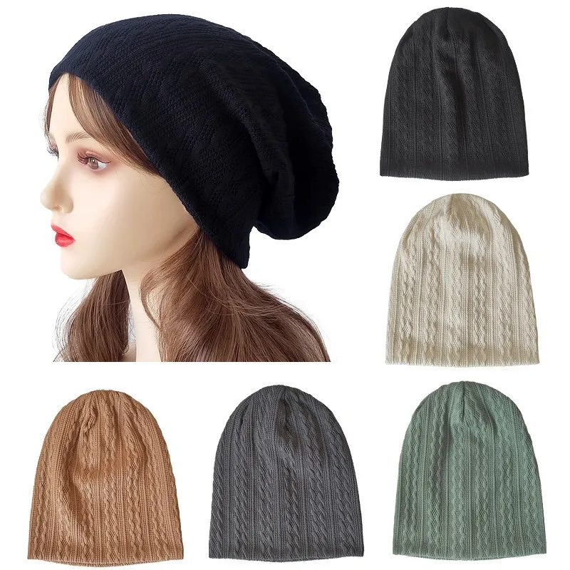 

Женская трикотажная Шапка-бини, осенне-зимняя