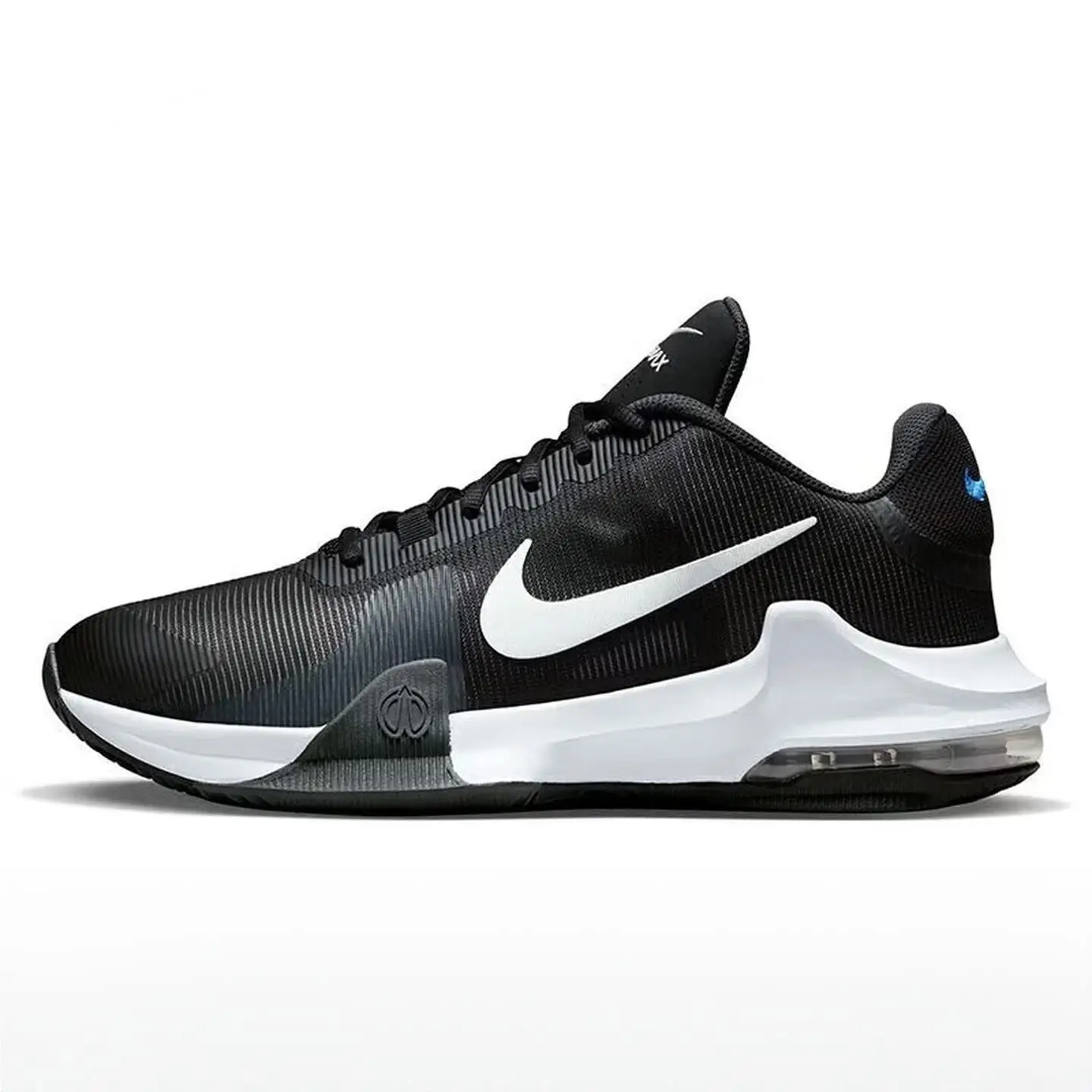 Фото Баскетбольные кроссовки Nike Air Max Impact 4 с низким профилем, повседневные, универсальные, нескользящие, прочные, с амортизацией, DM1124-001 №3