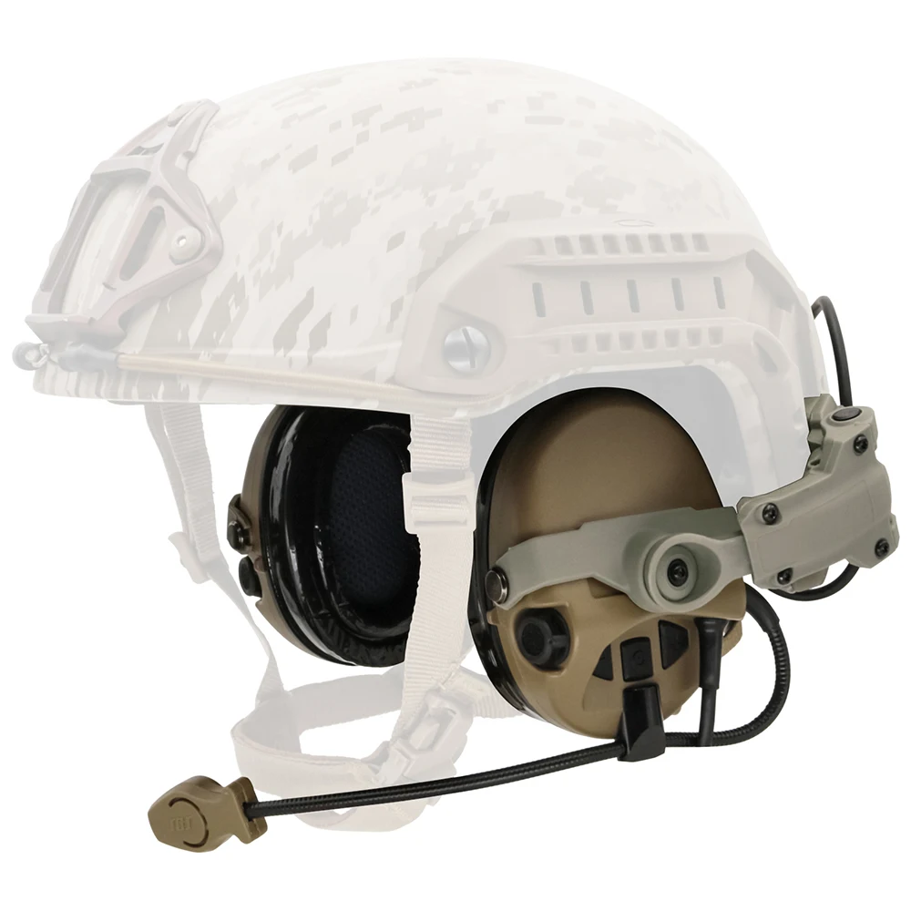 TCLHEADSET Tactical Headset SORDINMSA with ARC Rail Adapter Pickup Noise Canceling Airsoft Shooting Headphones with U94 PTT