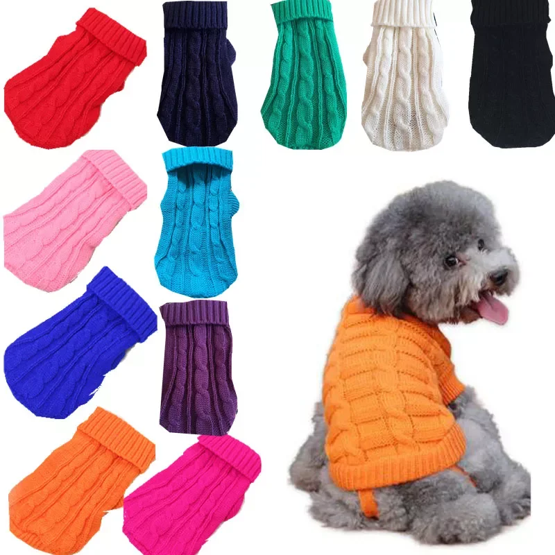 

2022NEW Pet Dog Sweaters Winter Pet Clothes for Small Dogs Warm Sweater Coat for Cats Knitting Crochet Cloth Dog Coat Sweater Kn