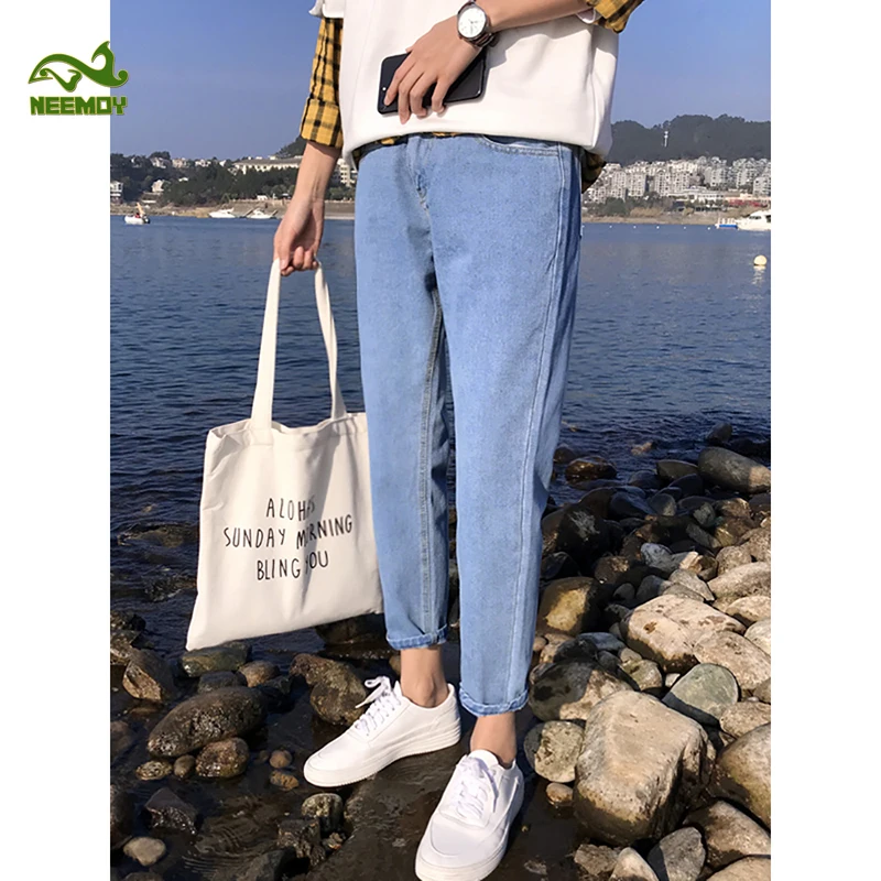 Neemoy Fashion Mens Skinny Jeans Spring and Autumn Casual Slim Fit Stretch Denim Jeans Korean Style Male Trousers Jeans