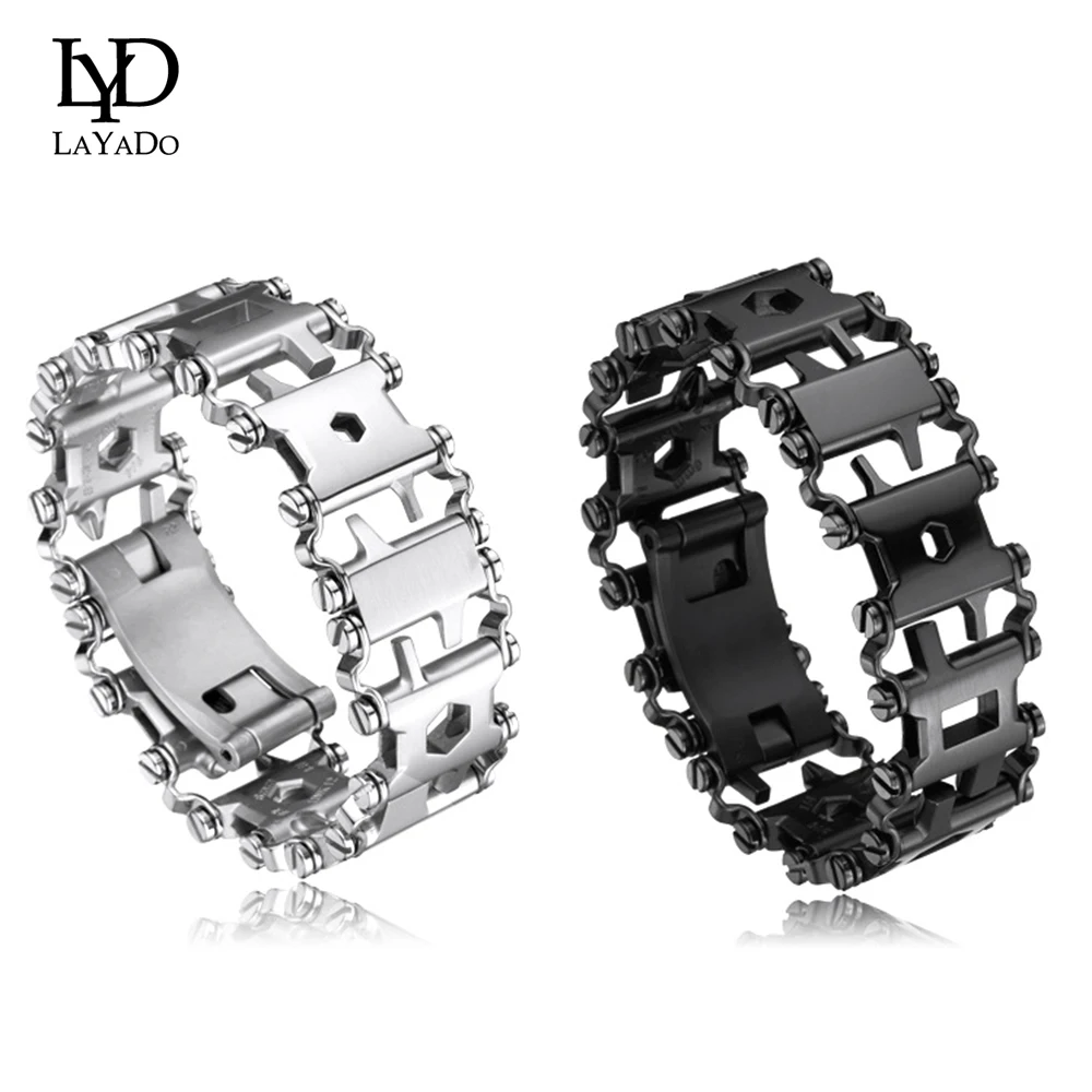 

29-in-1 Multifunction Tools Tread Bracelet Stainless Steel Bolt Driver Kits Wearable Bike Camping Hiking Travel Outdoor Gadget