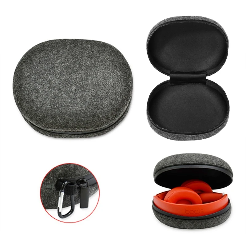 

Felt Headset Case Cover for-Beats Solo Pro Headphones Case Carrying Bag Protective Shell Bag 67JD